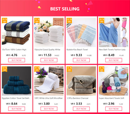 10PC White Ultra Soft Microfiber Fabric Face Towel Hotel Bath Towel Wash Hand Towels Portable Terry Multifunctional