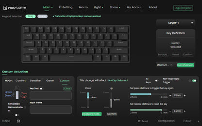 Akko MonsGeek FUN60 Teclado Mecânico Interruptor Magnético Teclados Gamer 60% Gatilho Rápido 0,01mm 8K ARGB HE/TMR Teclado Personalizado