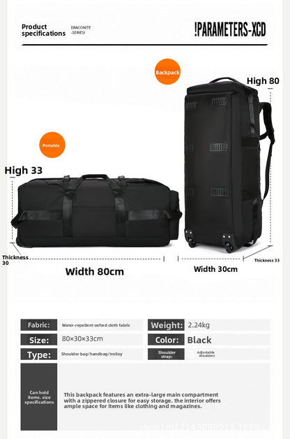 KLQDZMS Oxford Cloth Suitcase Bag Large Capacity Trolley Bag Men's Outdoor Travel Organizer Bag Women's Shoulders Backpacks