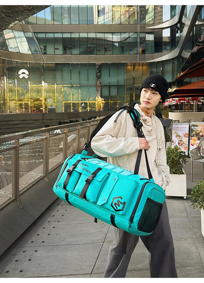 KLQDZMS Men's Backpack Outdoor Sports Ski Shoulder Bag Oxford Cloth Large Capacity Wearable Travel Bag Women's Luggage Bag