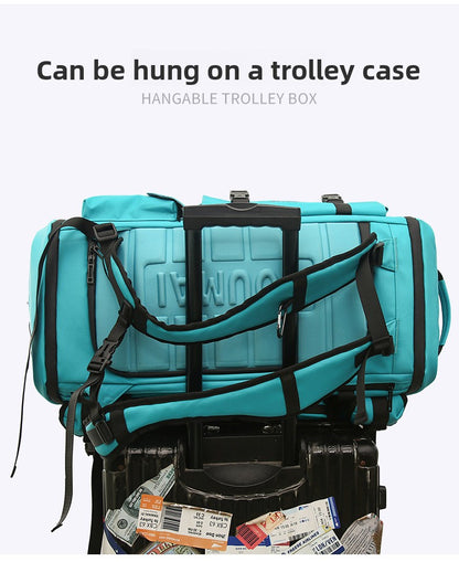 KLQDZMS Women's Ski Backpack Multifunctional Luggage Bag Multifunctional Oxford Cloth Checked Storage Bag Men's Travel Handbag