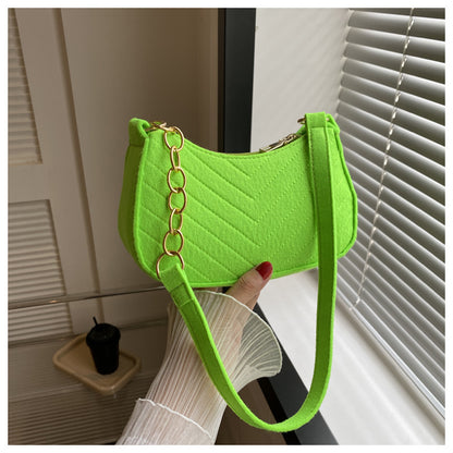 Mini Shoulder Bags for Women Fashion Felt Women's Bag Design Advanced Underarm Handbags Beautiful Purses Crescent SaddleBag 2024