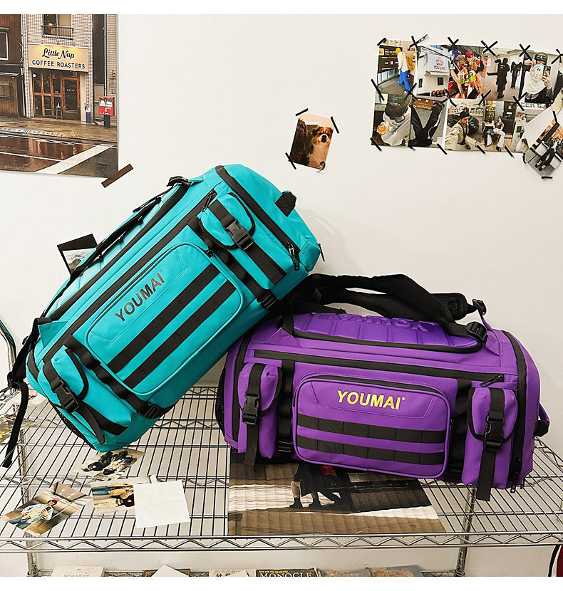 KLQDZMS Men's Backpack Outdoor Sports Ski Shoulder Bag Oxford Cloth Large Capacity Wearable Travel Bag Women's Luggage Bag