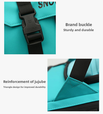 KLQDZMS Women's Ski Backpack Multifunctional Luggage Bag Multifunctional Oxford Cloth Checked Storage Bag Men's Travel Handbag