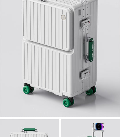 COLENARA Multifunctional Suitcase Front Opening Boarding Case Laptop Trolley Case USB Charging 20"24"26 Inch Travel Luggage