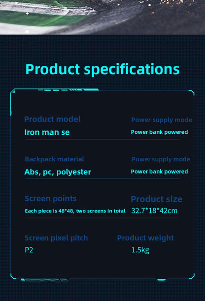 KLQDZMS Motorcycle Backpack LED Light-emitting Waterproof Motorcycle Helmet Shoulder Bag Men's ABS + PC Laptop Riding Schoolbag