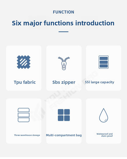 KLQDZMS Men's Backpack Outdoor Sports Ski Shoulder Bag Oxford Cloth Large Capacity Wearable Travel Bag Women's Luggage Bag