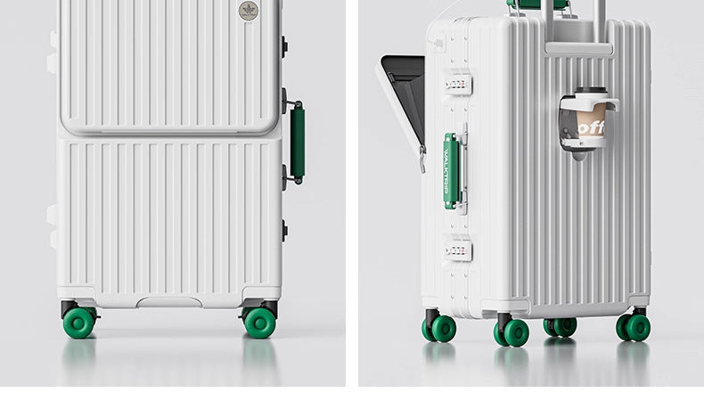 COLENARA Multifunctional Suitcase Front Opening Boarding Case Laptop Trolley Case USB Charging 20"24"26 Inch Travel Luggage