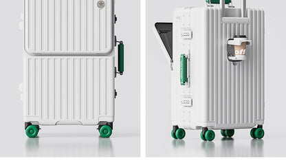 COLENARA Multifunctional Suitcase Front Opening Boarding Case Laptop Trolley Case USB Charging 20"24"26 Inch Travel Luggage