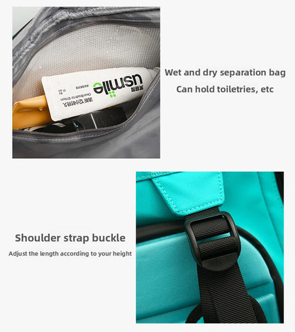 KLQDZMS Men's Backpack Outdoor Sports Ski Shoulder Bag Oxford Cloth Large Capacity Wearable Travel Bag Women's Luggage Bag