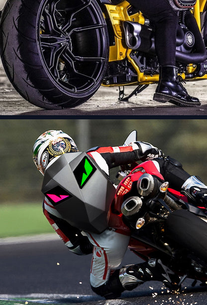 KLQDZMS Motorcycle Backpack LED Light-emitting Waterproof Motorcycle Helmet Shoulder Bag Men's ABS + PC Laptop Riding Schoolbag