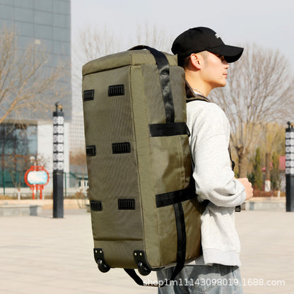 KLQDZMS Oxford Cloth Suitcase Bag Large Capacity Trolley Bag Men's Outdoor Travel Organizer Bag Women's Shoulders Backpacks