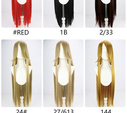 Perucas sintéticas de cabelo rosa com volume de ar, seda de cabelo macia de alta temperatura, cabelo a granel, peruca longa, cacheada, de ondas grandes, lisa, para Cosplay
