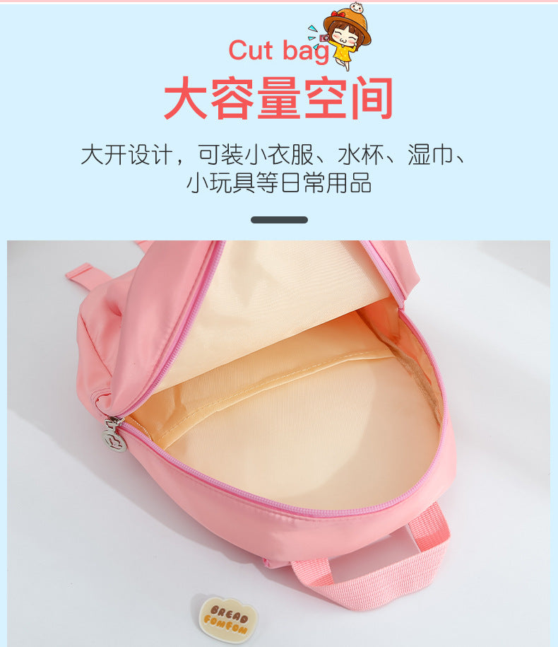 Mochila de Pelúcia 3D Coelho para Meninos Meninas Crianças Escolares Bolsa Escolar de Desenho Animado Fofo com Laço Bolsas de Escola Primária Jardim de Infância Bebê