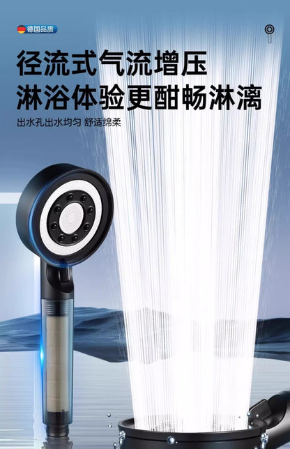 Black 5 Modes Shower Head Adjustable High Pressure Water Saving Portable Filtered Shower Head Faucet Tap Bathroom Accessories