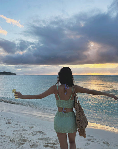 Spring/Summer Pure Desire Hot Girl Sexy Bikini Cover Beach Swimsuit Set For Women