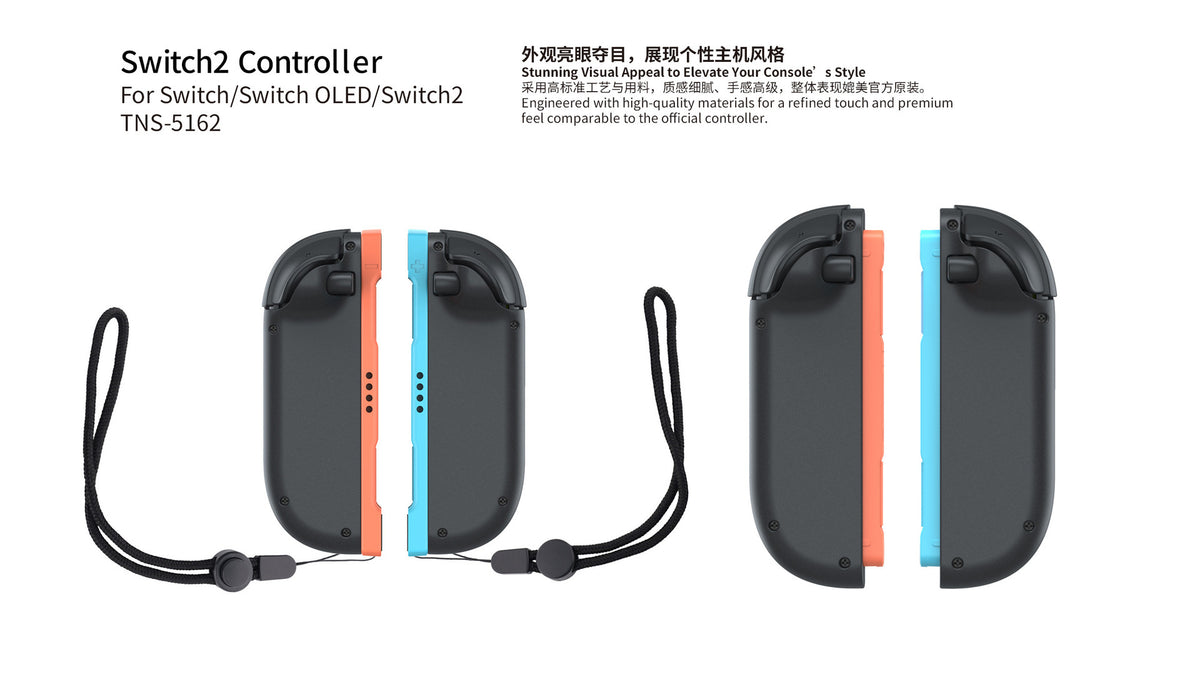 For Switch2 Wired Wireless Joy Cons Controller With RGB Light Dual Vibration Joystick For Switch/OLED/Switch2 Bluetooth Gamepad