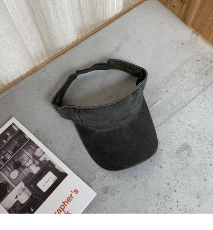 Chapéus de Sol de Verão Algodão Lavado Viseira Topo Aberto Feminino Masculino Esporte Viagem Chapéu de Praia Cor Sólida Protetor Solar Anti Uv Viseira Bonés de Golfe