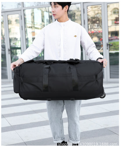 KLQDZMS Oxford Cloth Suitcase Bag Large Capacity Trolley Bag Men's Outdoor Travel Organizer Bag Women's Shoulders Backpacks
