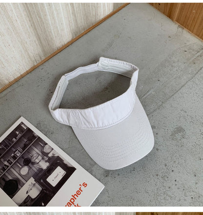 Chapéus de Sol de Verão Algodão Lavado Viseira Topo Aberto Feminino Masculino Esporte Viagem Chapéu de Praia Cor Sólida Protetor Solar Anti Uv Viseira Bonés de Golfe