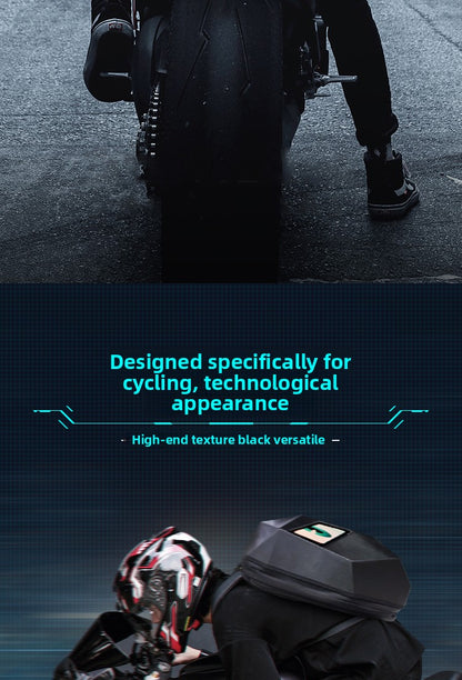 Mochila de Motocicleta COLENARA Mochila de Ombro para Capacete de Motocicleta Masculina Mochila de Laptop Impermeável para PC Mochilas de Ciclismo com Emissão de Luz LED