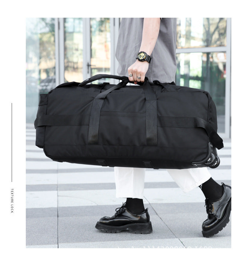 KLQDZMS Oxford Cloth Suitcase Bag Large Capacity Trolley Bag Men's Outdoor Travel Organizer Bag Women's Shoulders Backpacks