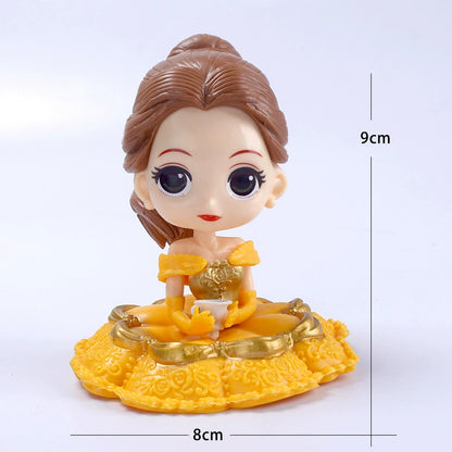 10cm Disney Q Posket Branca de Neve Sofia Alice Bela Sereia Aurora Princesas Bonecas Colecionáveis Modelo Brinquedos Decoração de Bolo
