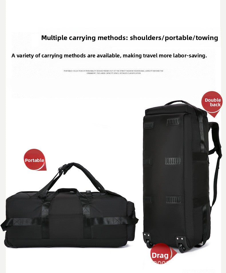 KLQDZMS Oxford Cloth Suitcase Bag Large Capacity Trolley Bag Men's Outdoor Travel Organizer Bag Women's Shoulders Backpacks