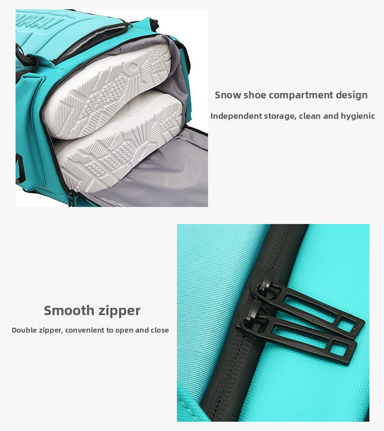 KLQDZMS Women's Ski Backpack Multifunctional Luggage Bag Multifunctional Oxford Cloth Checked Storage Bag Men's Travel Handbag