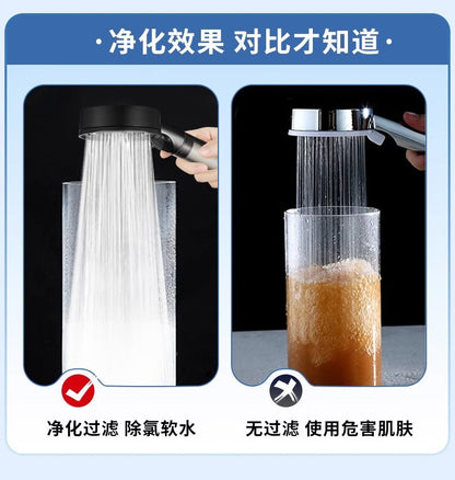 Black 5 Modes Shower Head Adjustable High Pressure Water Saving Portable Filtered Shower Head Faucet Tap Bathroom Accessories