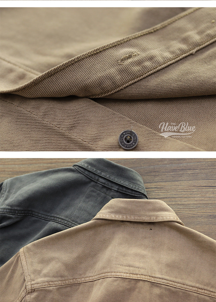 Sansour 2023 New 100% Cotton Military Shirt Men Long Sleeve Casual Dress Shirt Male Cargo Work Shirts With Embroidery