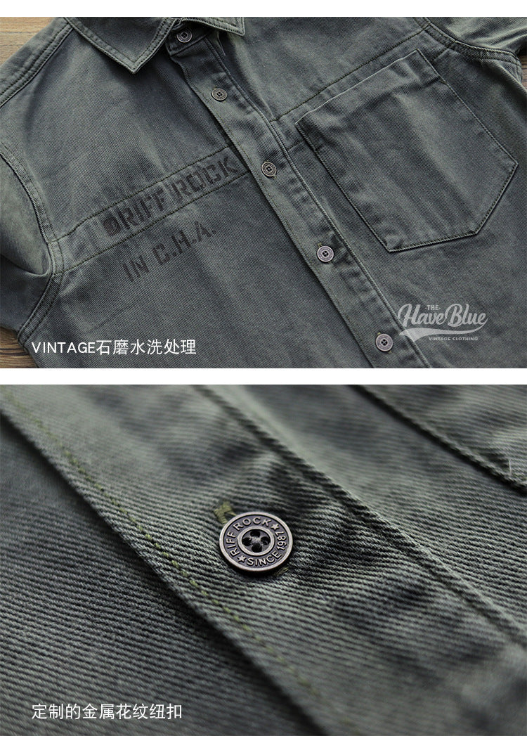 Sansour 2023 New 100% Cotton Military Shirt Men Long Sleeve Casual Dress Shirt Male Cargo Work Shirts With Embroidery