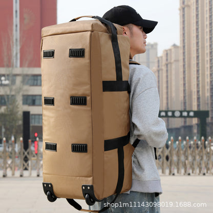 KLQDZMS Oxford Cloth Suitcase Bag Large Capacity Trolley Bag Men's Outdoor Travel Organizer Bag Women's Shoulders Backpacks