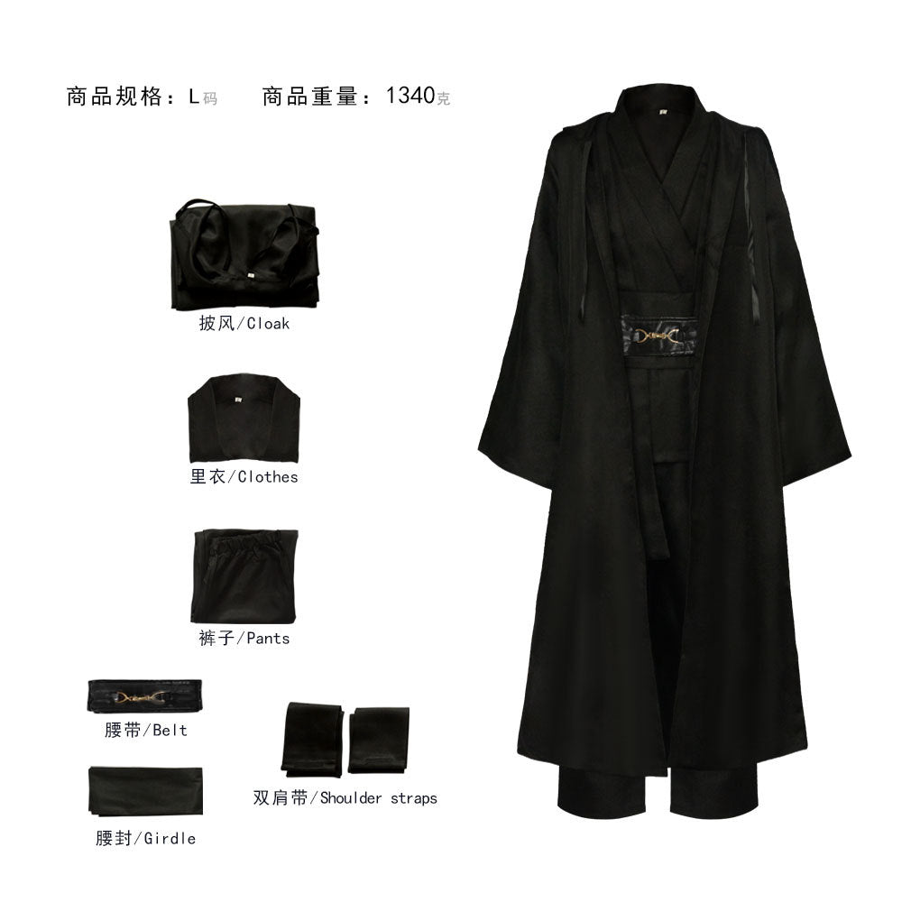 Obi Wan Kenobi Men Robe Jedi Knight Tunic Costume Hooded Uniform Full Set for Halloween Carnival Role Playing Costume