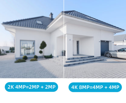 4K 8MP HD Wifi PTZ Camera Outdoor 6MP Dual Lens Dual Screen AI Auto Tracking IP Camera CCTV Audio Video Surveillance P2P iCSee