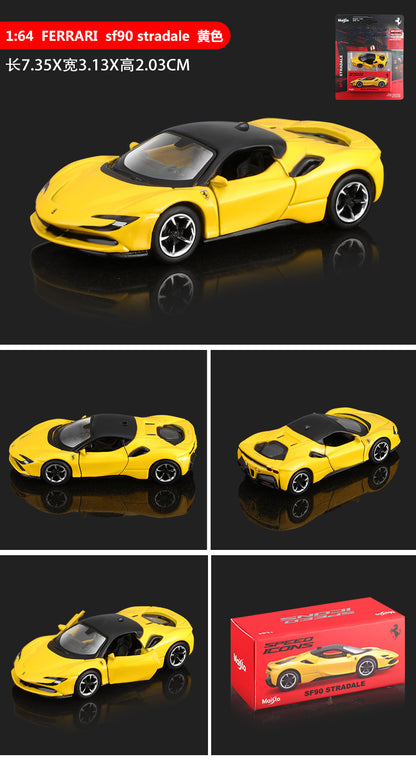 Bburago 1:64 SP1 Ferrari 812 SF90 Competizione Amarelo Liga Miniatura Ferrari Daytona SP3 Esportivo Modelo Fundido Brinquedos Personalizados