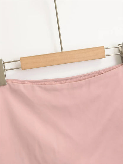 Summer Black Mini Skirts Women Elegant Sliky Satin Skirt Low Rise Zipper Summer Bodycon Short Skirt With Shorts Party Outfits