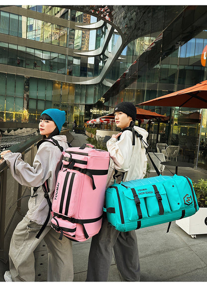 KLQDZMS Men's Backpack Outdoor Sports Ski Shoulder Bag Oxford Cloth Large Capacity Wearable Travel Bag Women's Luggage Bag