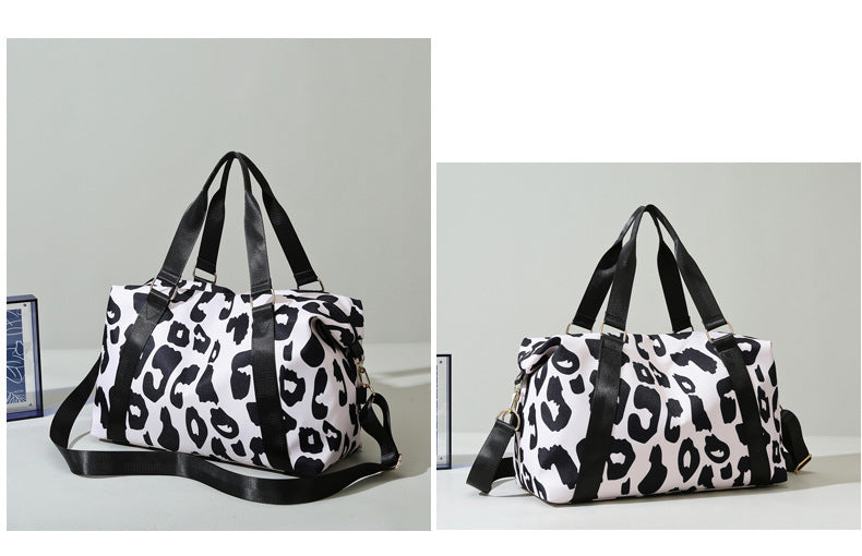 Large Capacity Travel Bag Wet Dry Shoulder Luggage Handbag Leisure Sports Fitness Bag Leopard Print Beach Bags Women's Backpack