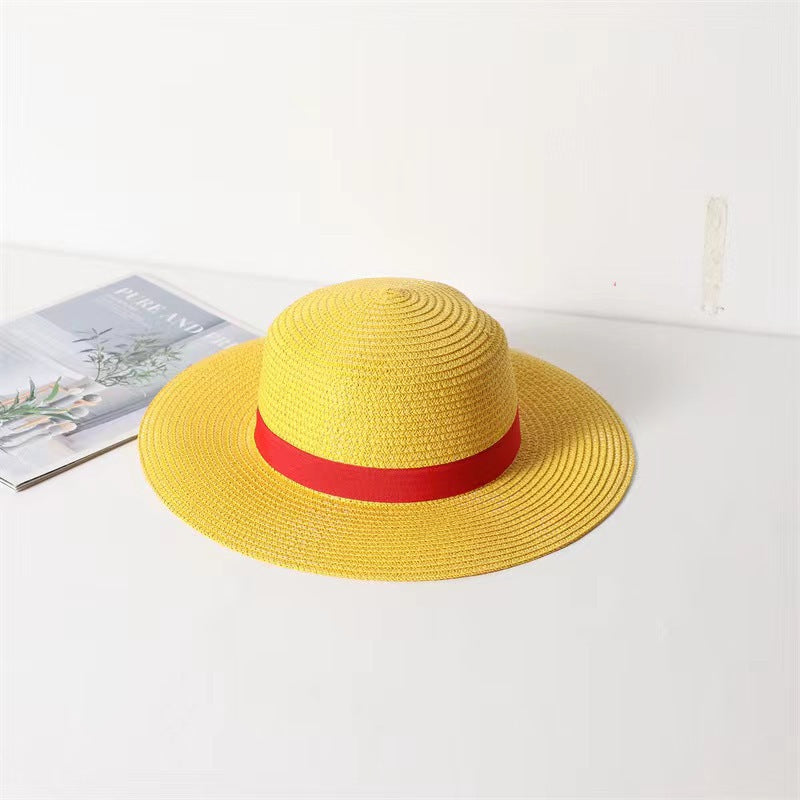 One Piece Cap Straw Hat For Girl Boy Summer Sun Hat Luffy Performance Animation Cosplay Flat Cap Japanese Cartoon Props Hats