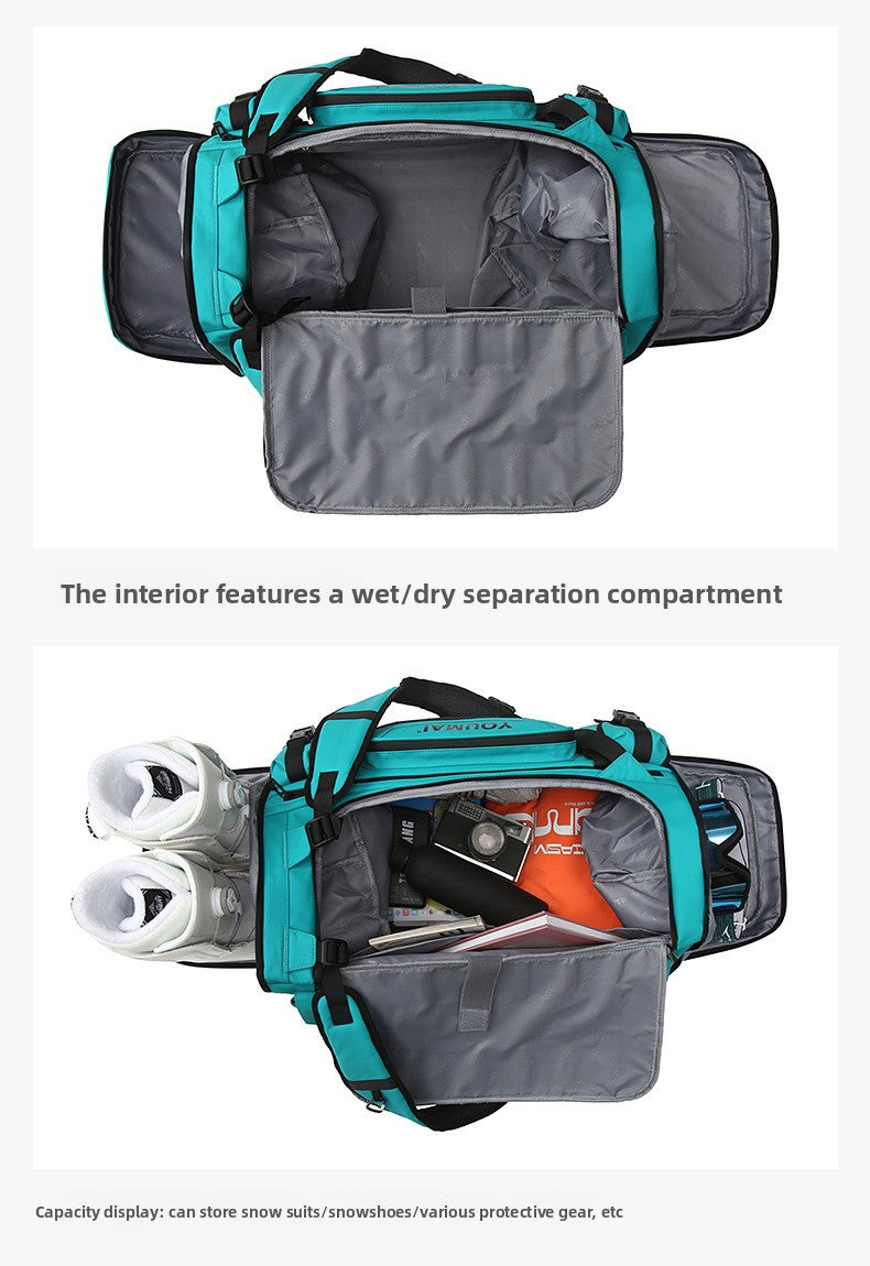 KLQDZMS Men's Backpack Outdoor Sports Ski Shoulder Bag Oxford Cloth Large Capacity Wearable Travel Bag Women's Luggage Bag