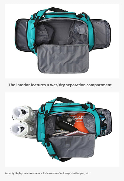 KLQDZMS Men's Backpack Outdoor Sports Ski Shoulder Bag Oxford Cloth Large Capacity Wearable Travel Bag Women's Luggage Bag