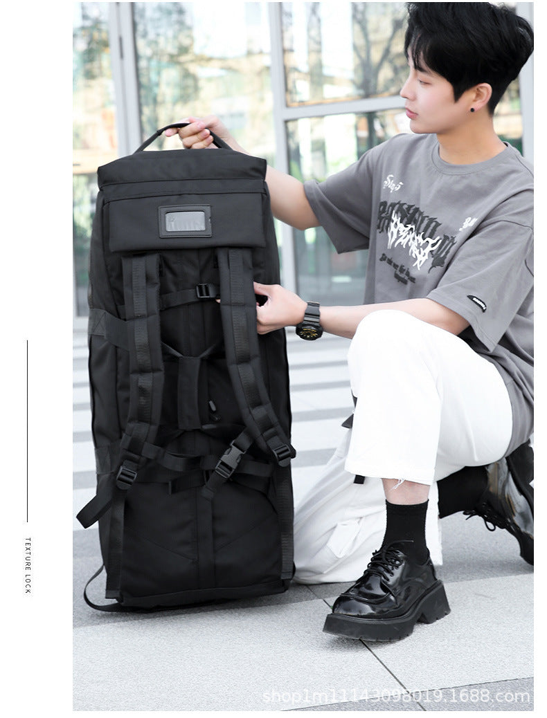KLQDZMS Oxford Cloth Suitcase Bag Large Capacity Trolley Bag Men's Outdoor Travel Organizer Bag Women's Shoulders Backpacks