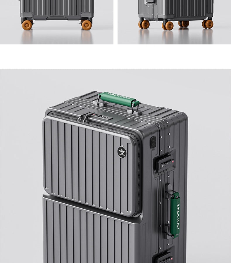COLENARA Multifunctional Suitcase Front Opening Boarding Case Laptop Trolley Case USB Charging 20"24"26 Inch Travel Luggage