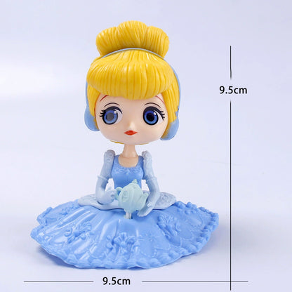 10cm Disney Q Posket Branca de Neve Sofia Alice Bela Sereia Aurora Princesas Bonecas Colecionáveis Modelo Brinquedos Decoração de Bolo