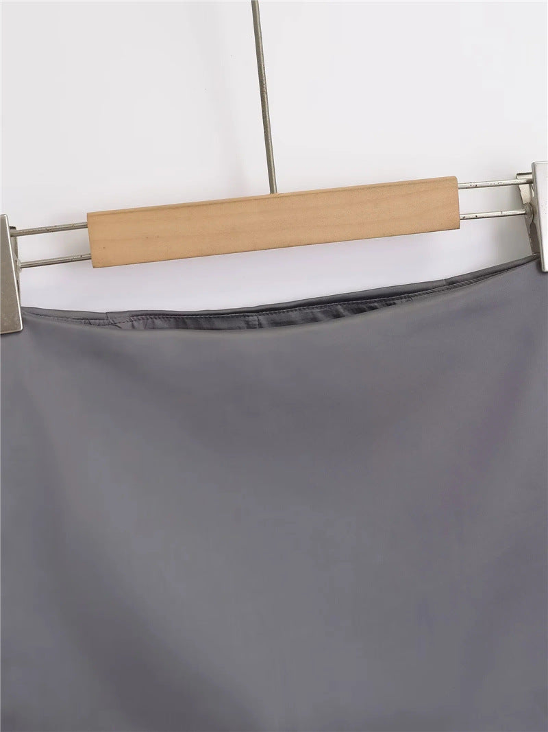 Summer Black Mini Skirts Women Elegant Sliky Satin Skirt Low Rise Zipper Summer Bodycon Short Skirt With Shorts Party Outfits