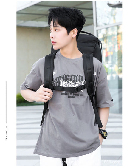 KLQDZMS Oxford Cloth Suitcase Bag Large Capacity Trolley Bag Men's Outdoor Travel Organizer Bag Women's Shoulders Backpacks