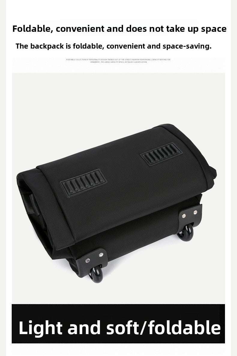 KLQDZMS Oxford Cloth Suitcase Bag Large Capacity Trolley Bag Men's Outdoor Travel Organizer Bag Women's Shoulders Backpacks