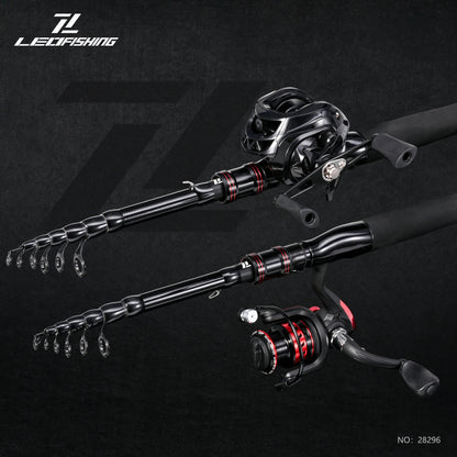 Casting Fishing Rod Carbon Fishing Rod Camping Fishing 4-6 Guides Compact Collapsed Size Fast Action Fishing Rod