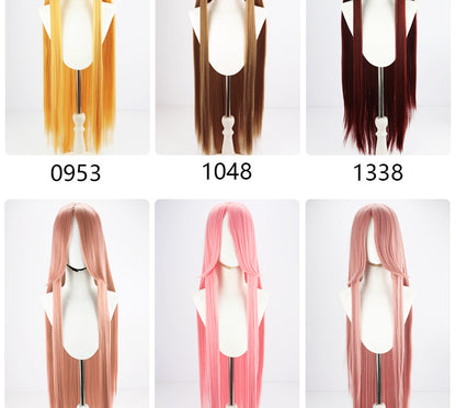 Perucas sintéticas de cabelo rosa com volume de ar, seda de cabelo macia de alta temperatura, cabelo a granel, peruca longa, cacheada, de ondas grandes, lisa, para Cosplay